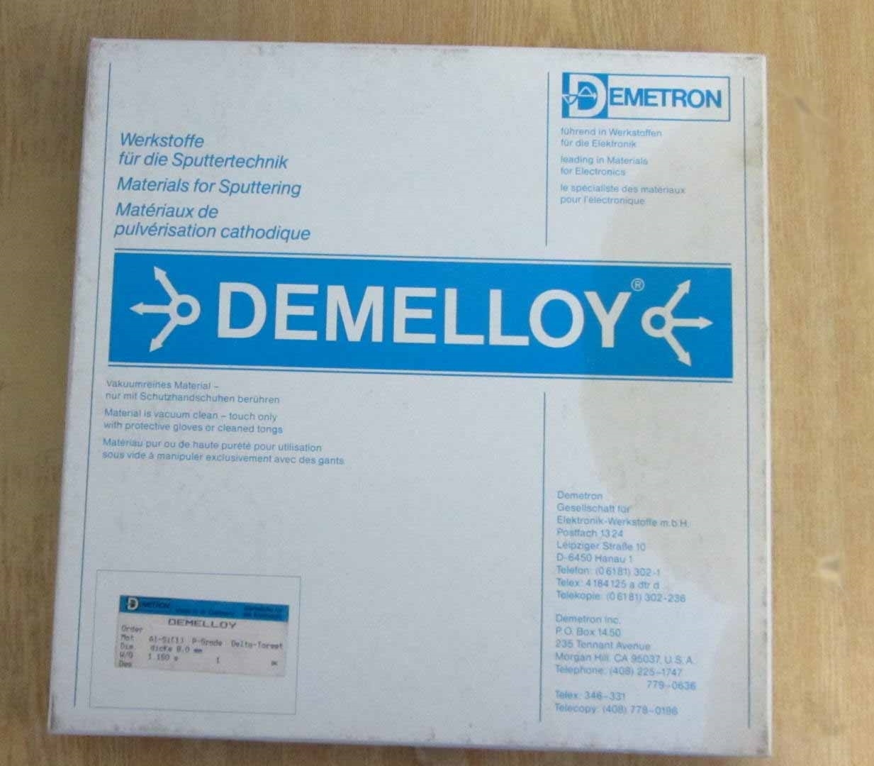 フォト（写真） 使用される DEMETRON Delta targets for PERKIN ELMER 4480 販売のために