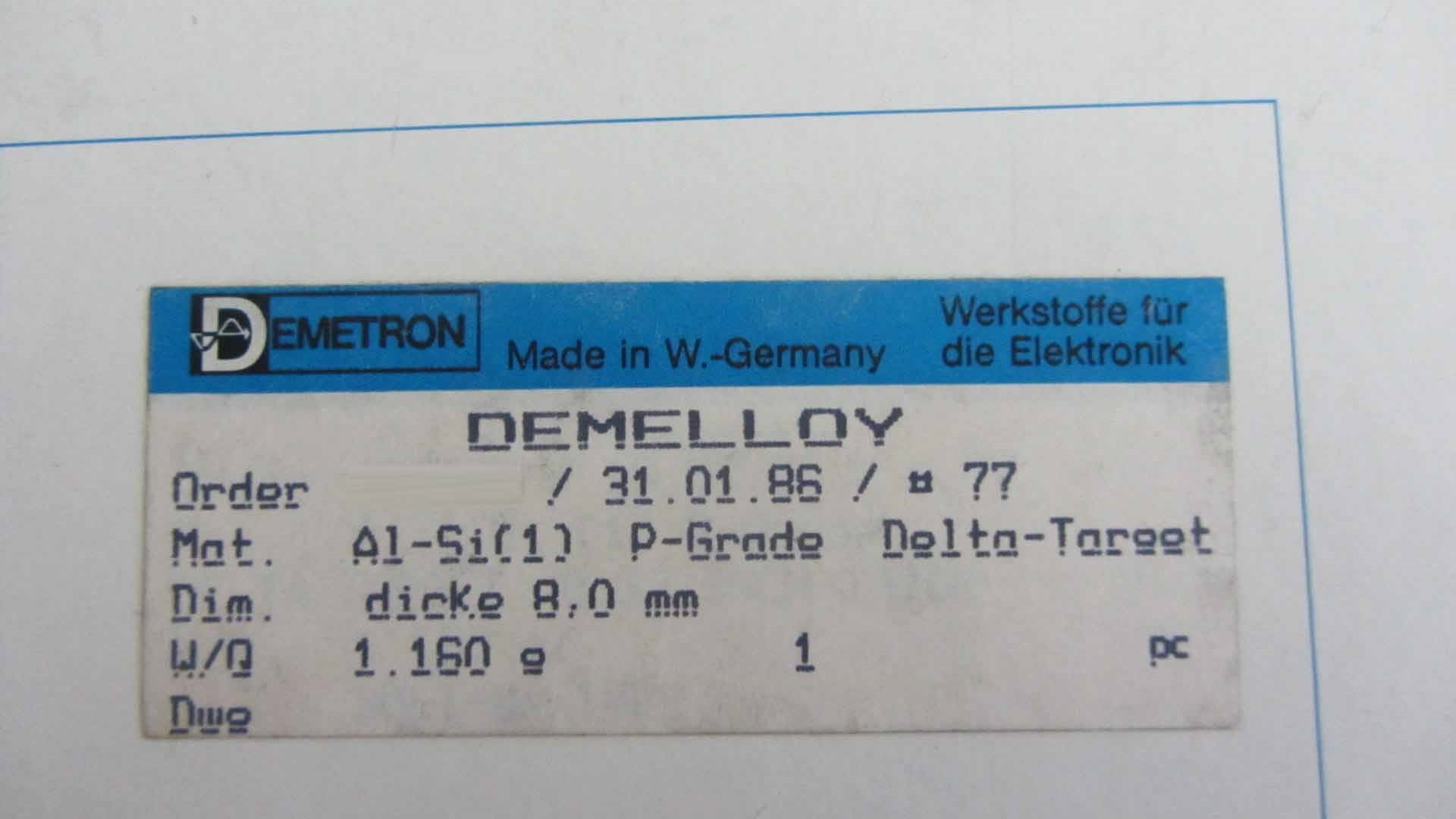 フォト（写真） 使用される DEMETRON Delta targets for PERKIN ELMER 4480 販売のために