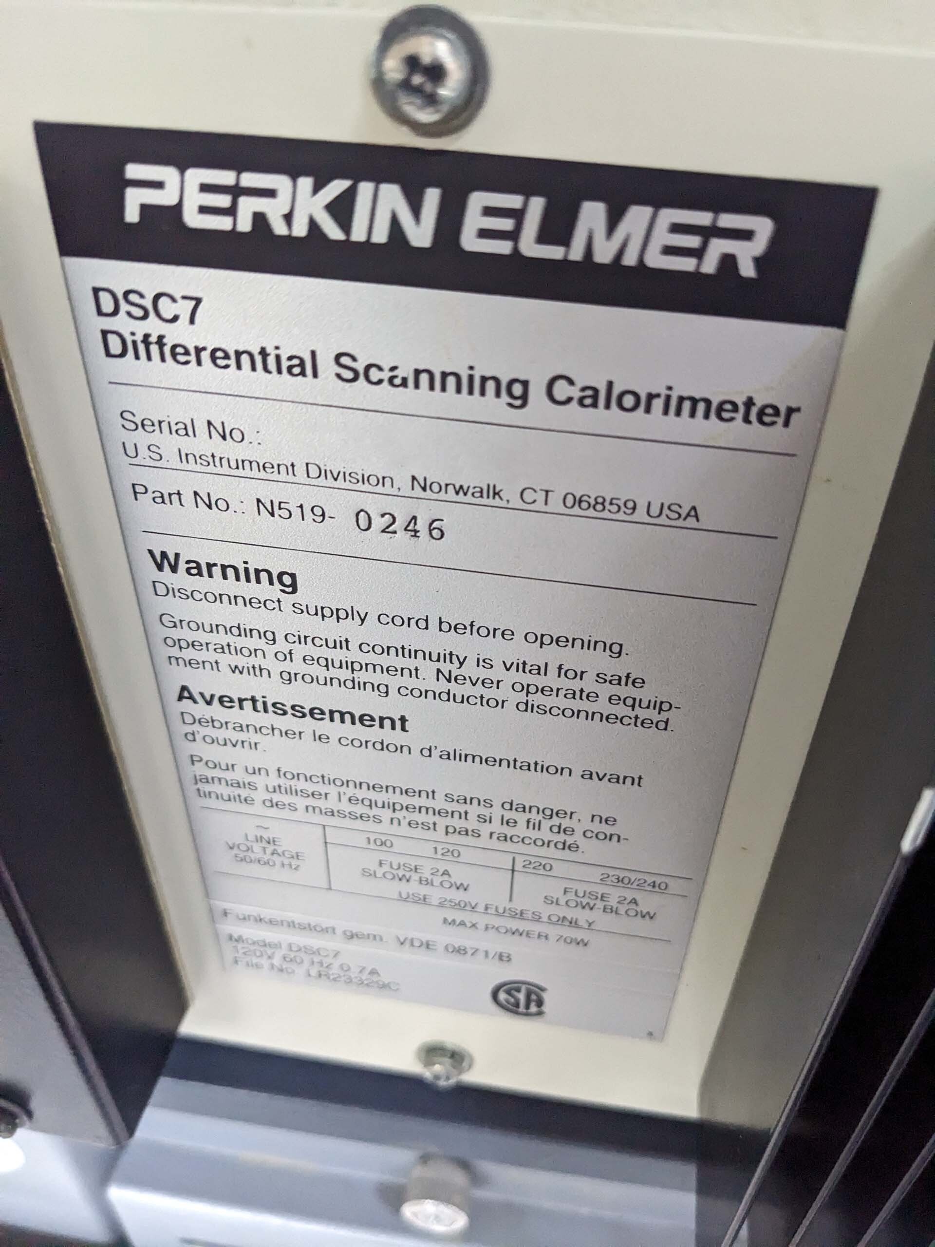 圖為 已使用的 PERKIN ELMER DSC 7 待售