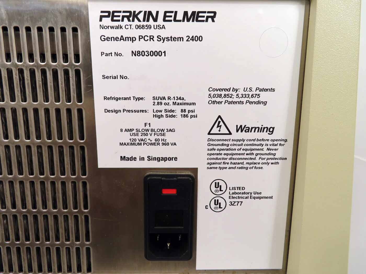 圖為 已使用的 PERKIN ELMER GeneAmp 2400 待售