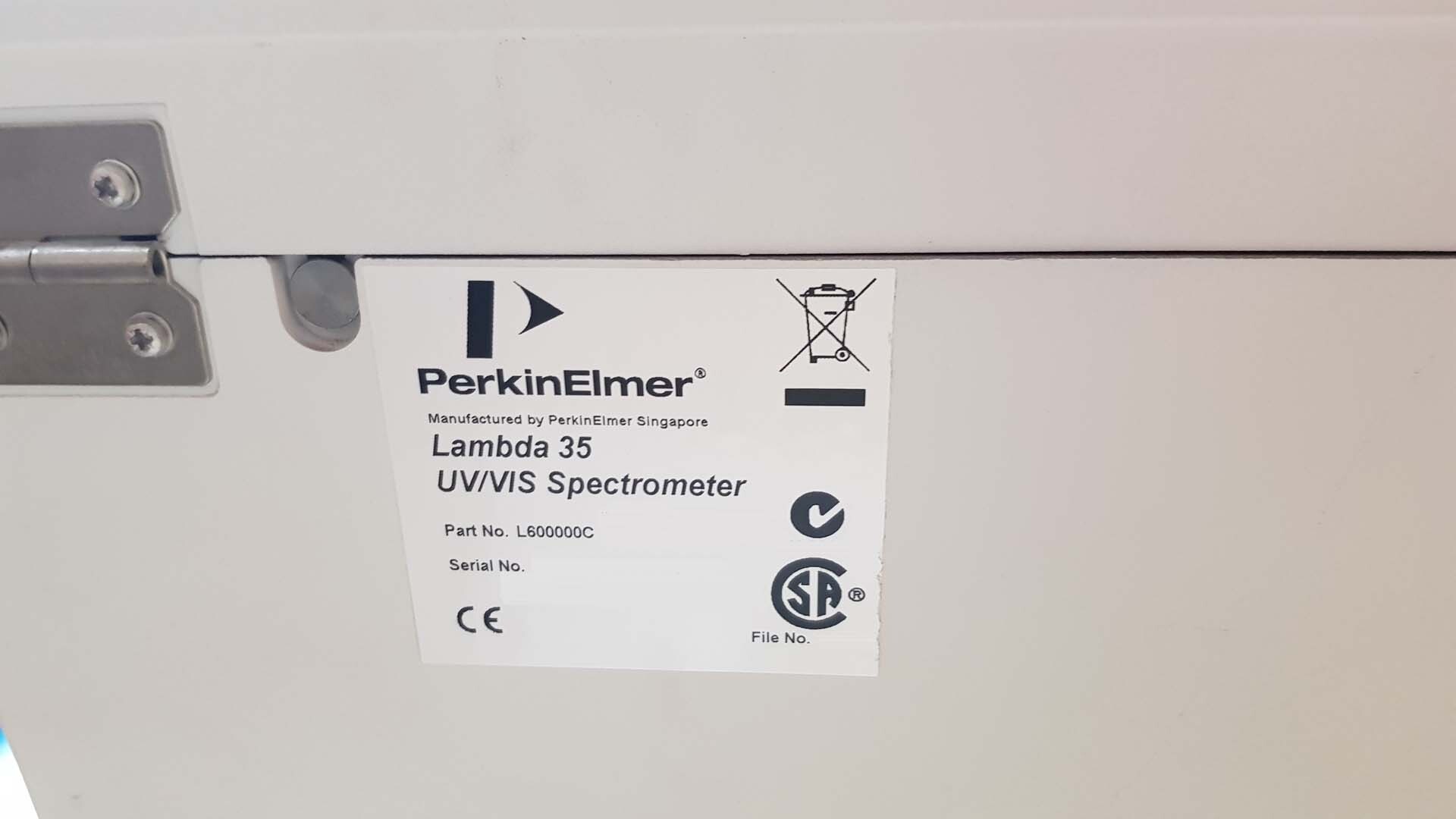 Photo Used PERKIN ELMER Lambda 35 For Sale