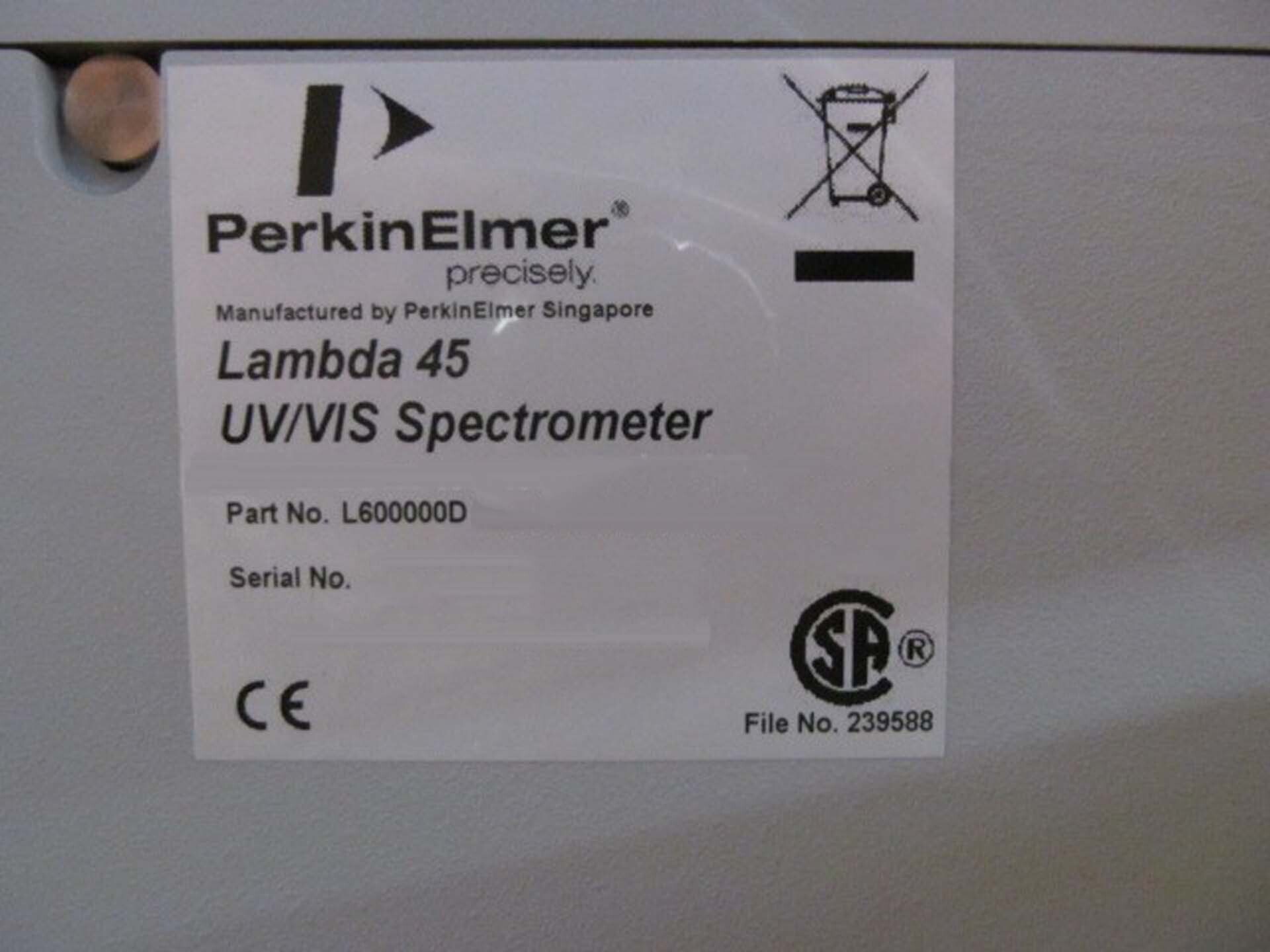 圖為 已使用的 PERKIN ELMER Lambda 45 待售