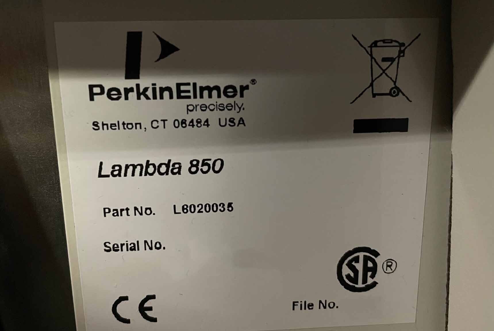 图为 已使用的 PERKIN ELMER Lambda 850 待售
