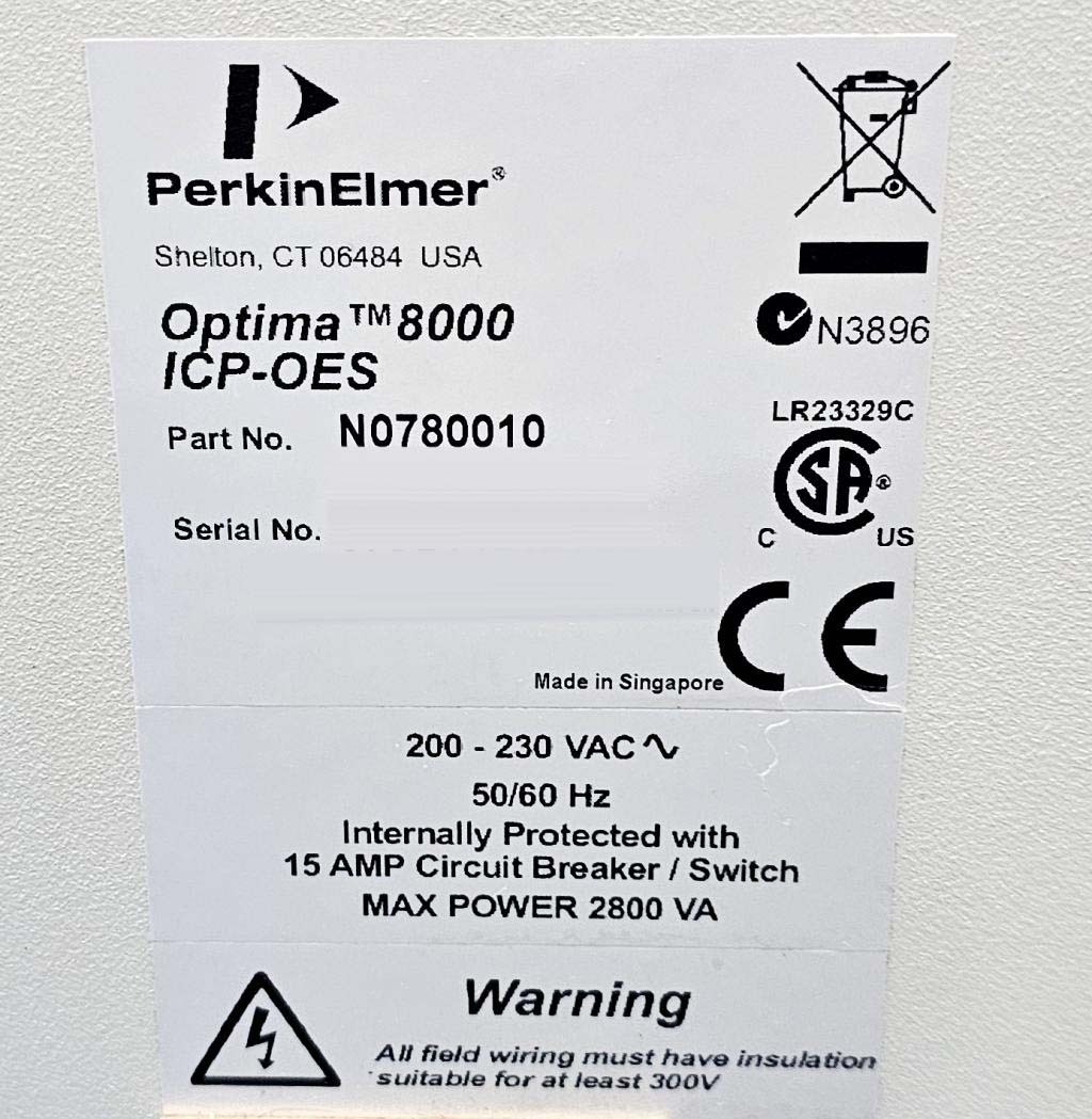 Photo Used PERKIN ELMER Optima 8000 For Sale