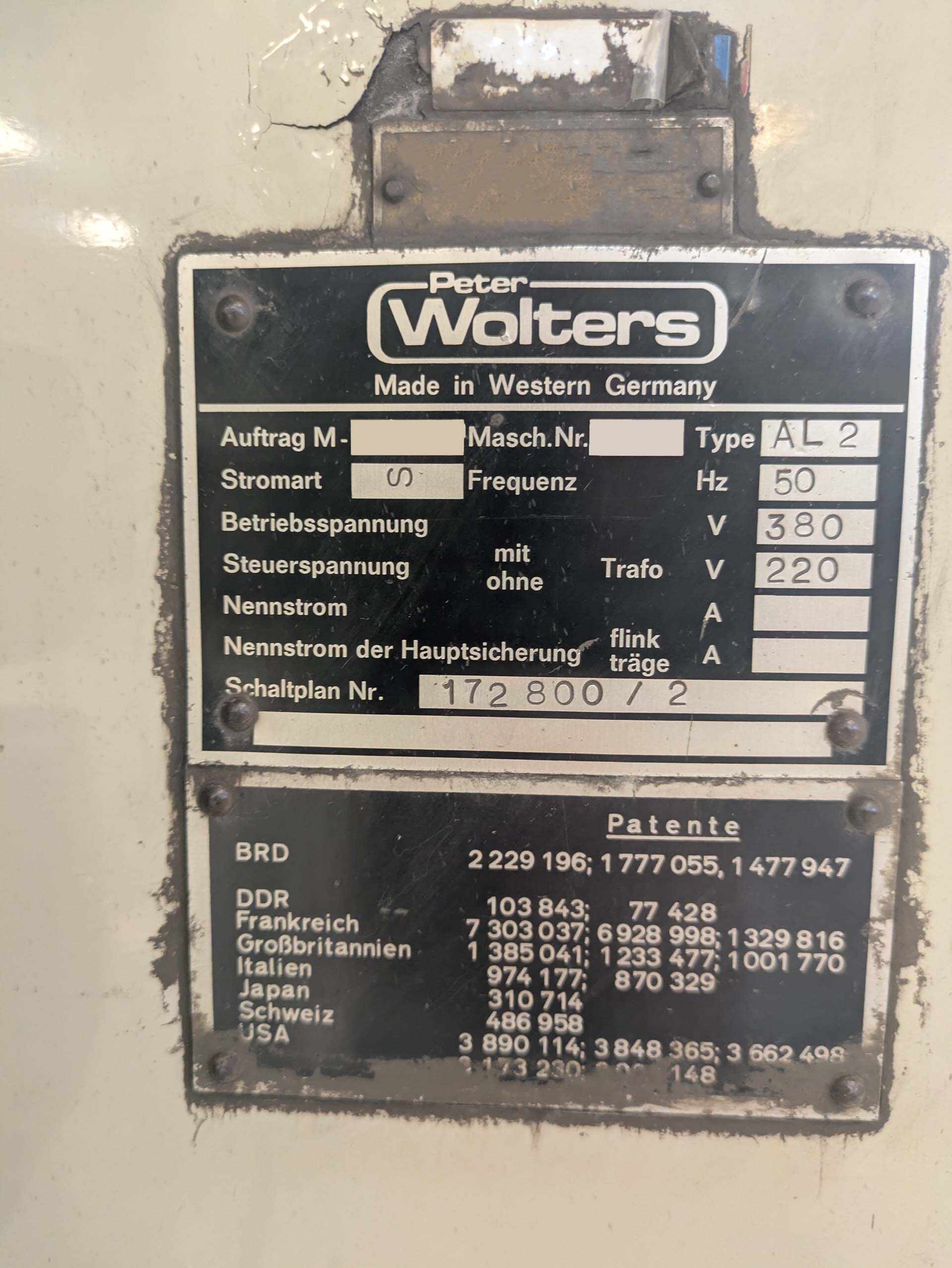 Photo Used PETER WOLTERS AL2 For Sale