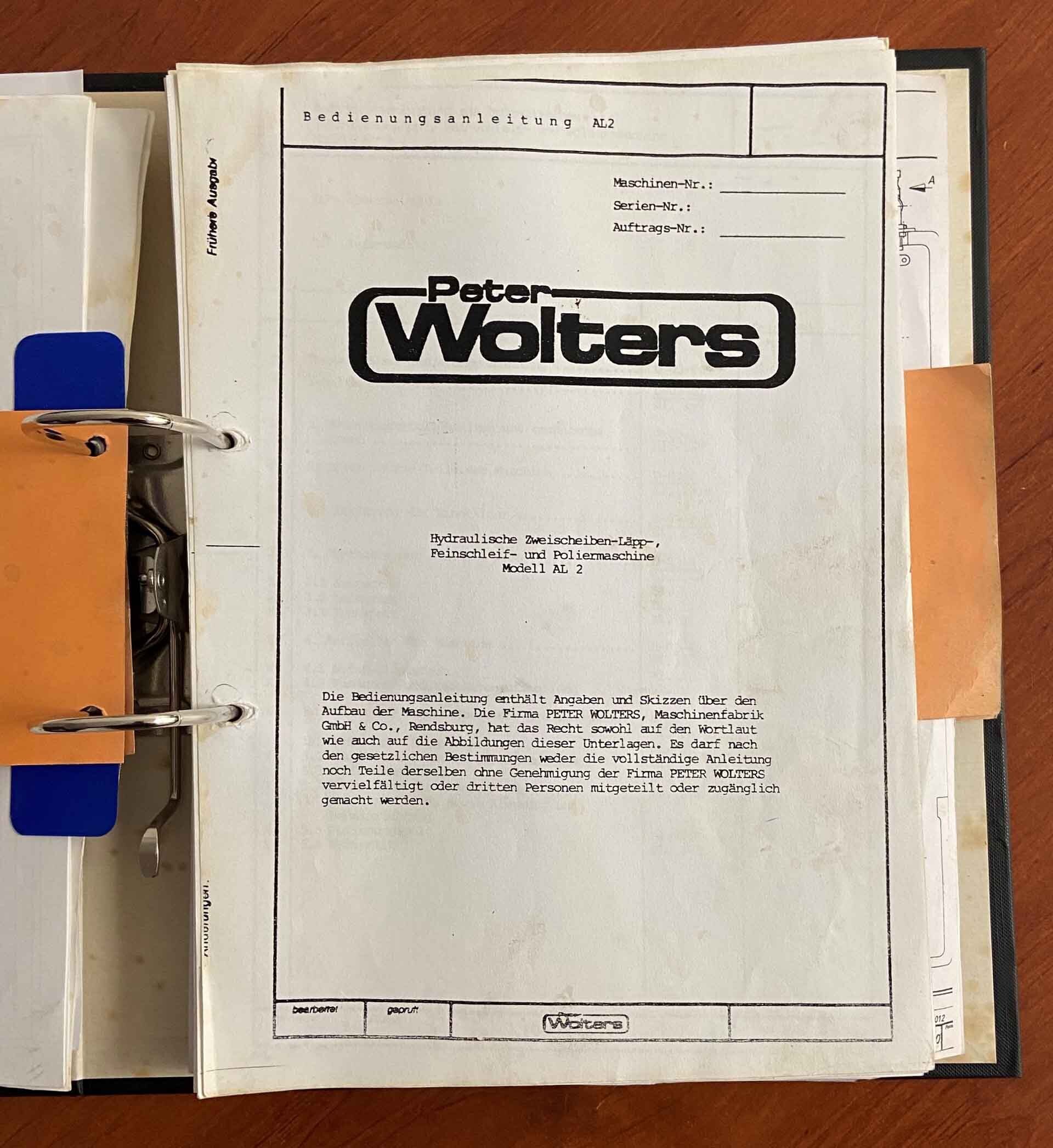 Photo Used PETER WOLTERS AL2 For Sale