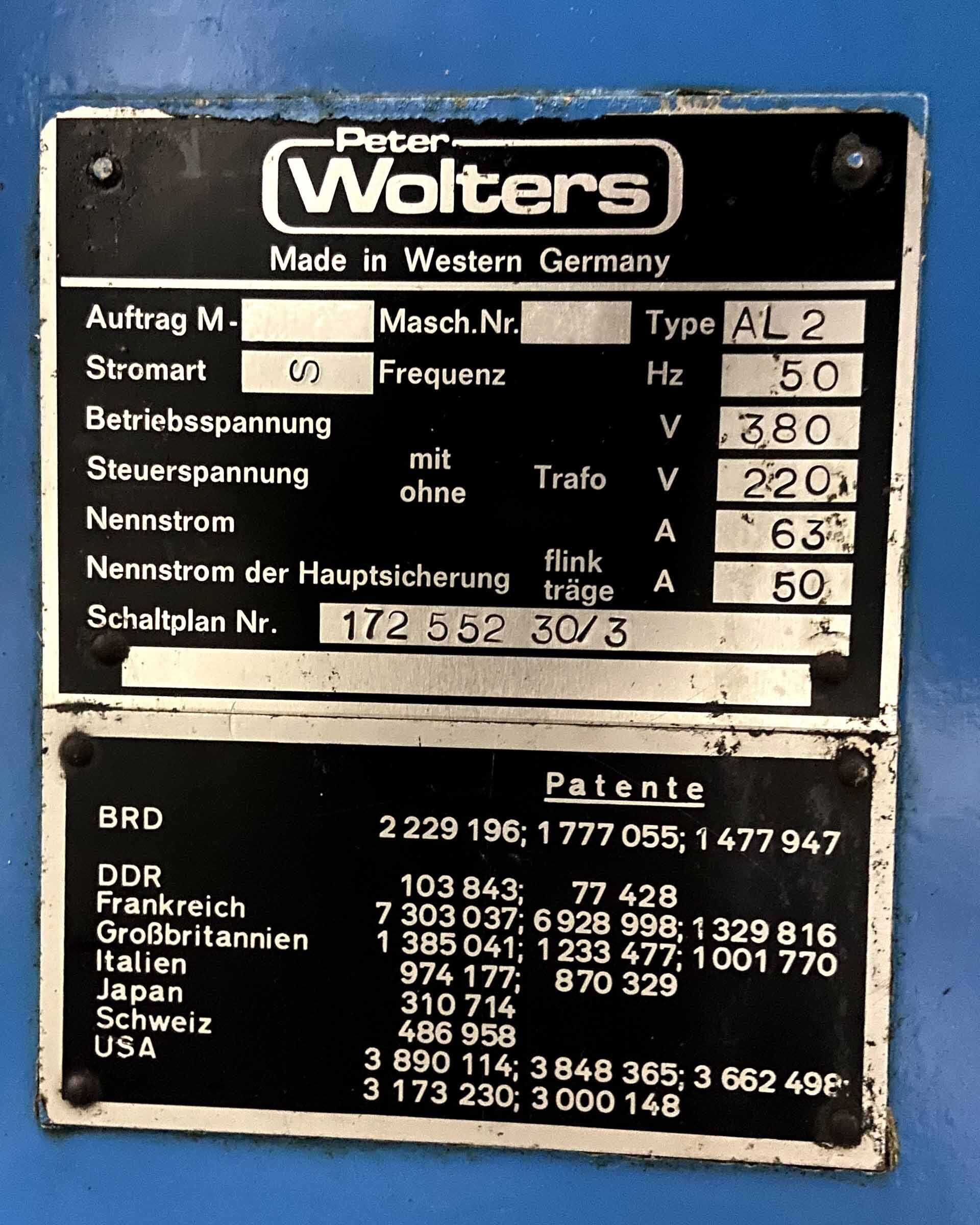Photo Used PETER WOLTERS AL2 For Sale