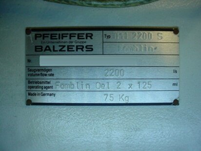 PFEIFFER / BALZERS TPH 2200 #9000803