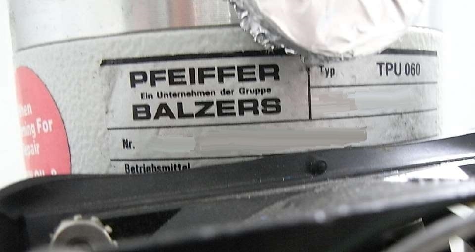 사진 사용됨 PFEIFFER / BALZERS TPU 060 판매용