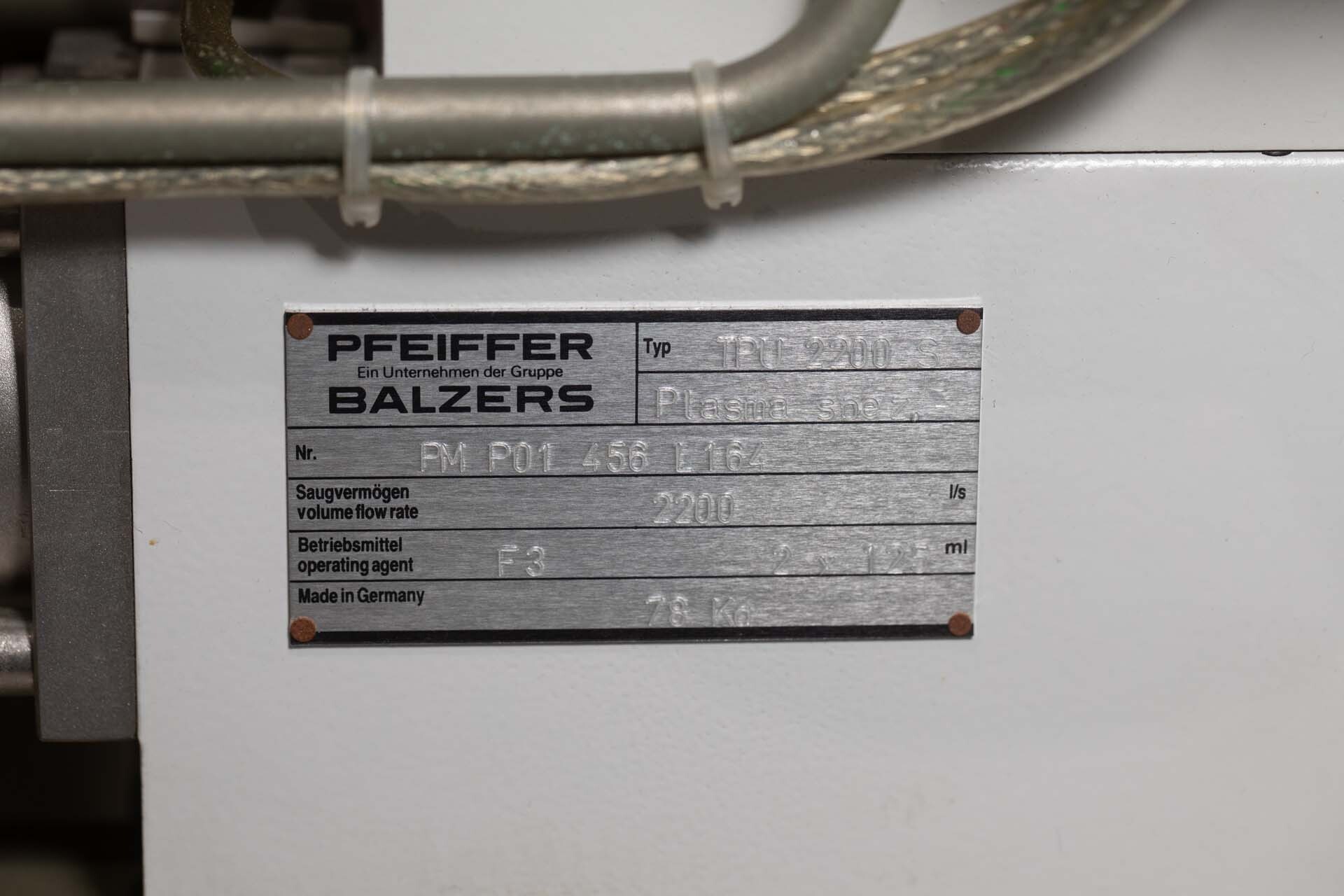 Photo Utilisé PFEIFFER / BALZERS TPU 2200S À vendre