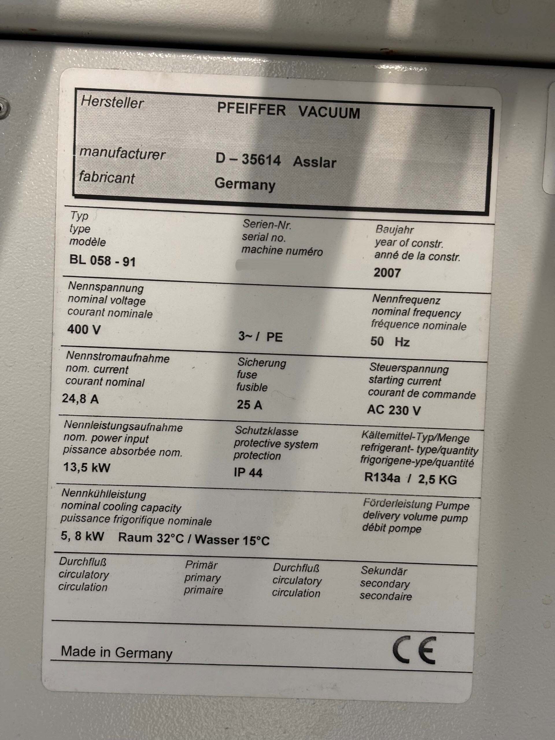 Photo Utilisé PFEIFFER D-35614 Asslar À vendre