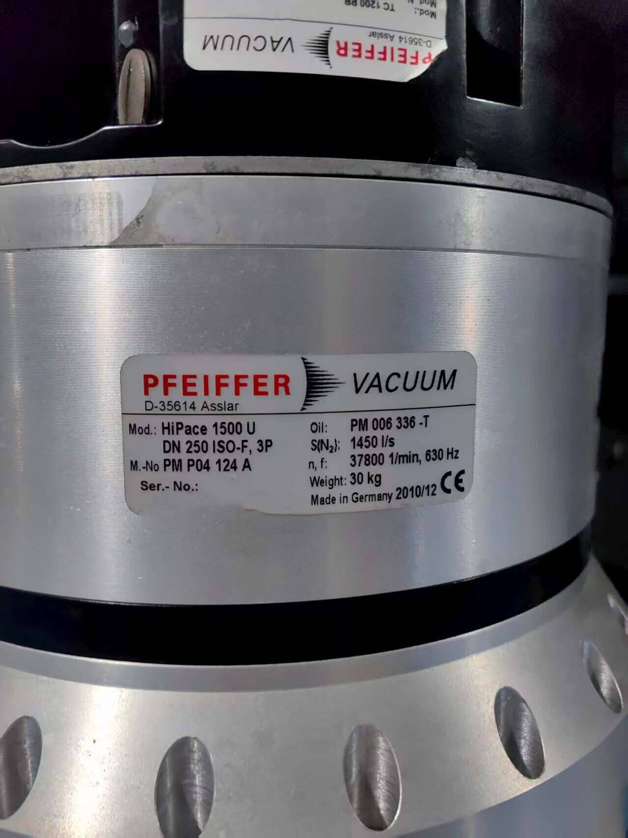 圖為 已使用的 PFEIFFER HiPace 1500U 待售