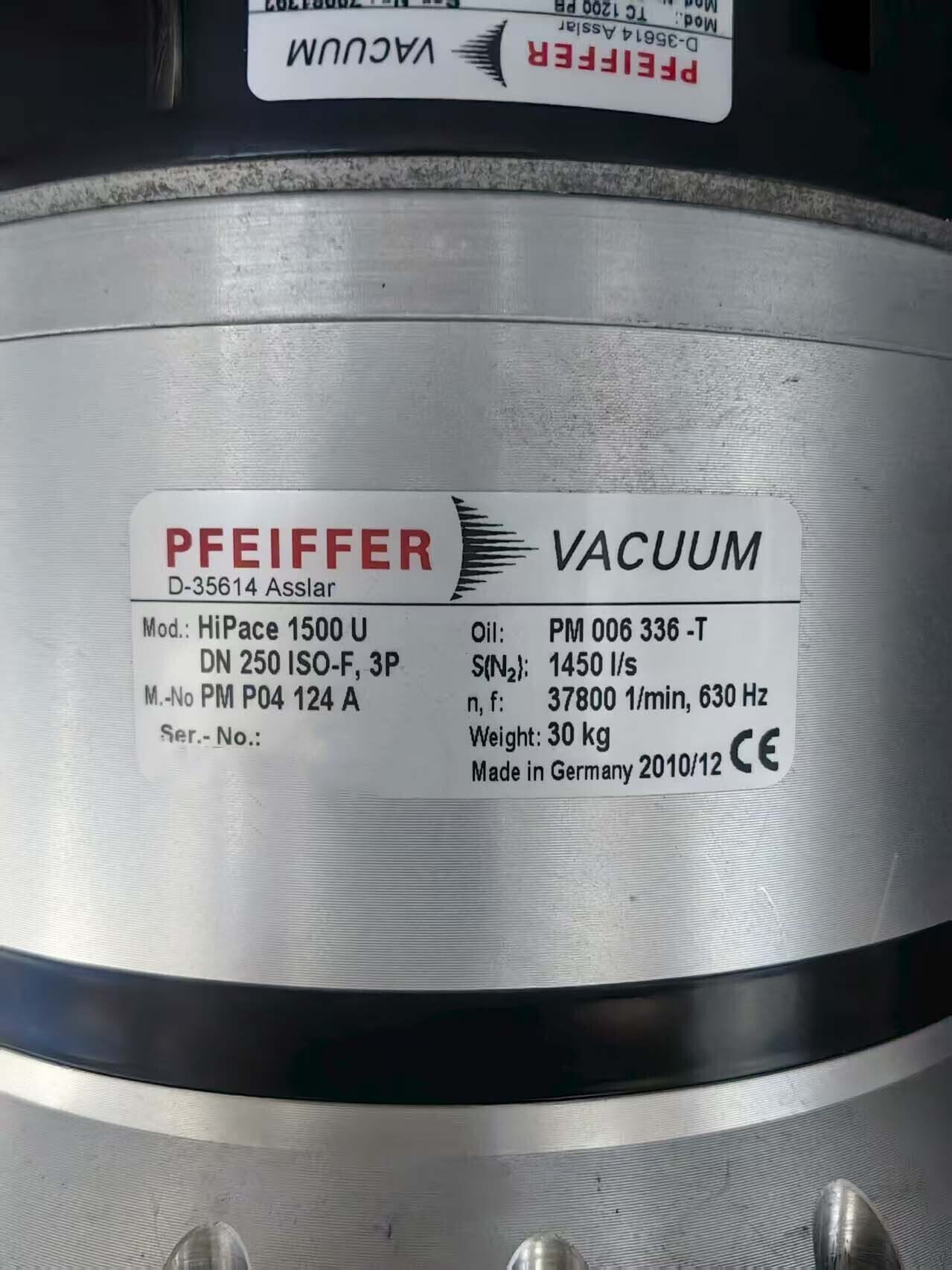 圖為 已使用的 PFEIFFER HiPace 1500U 待售