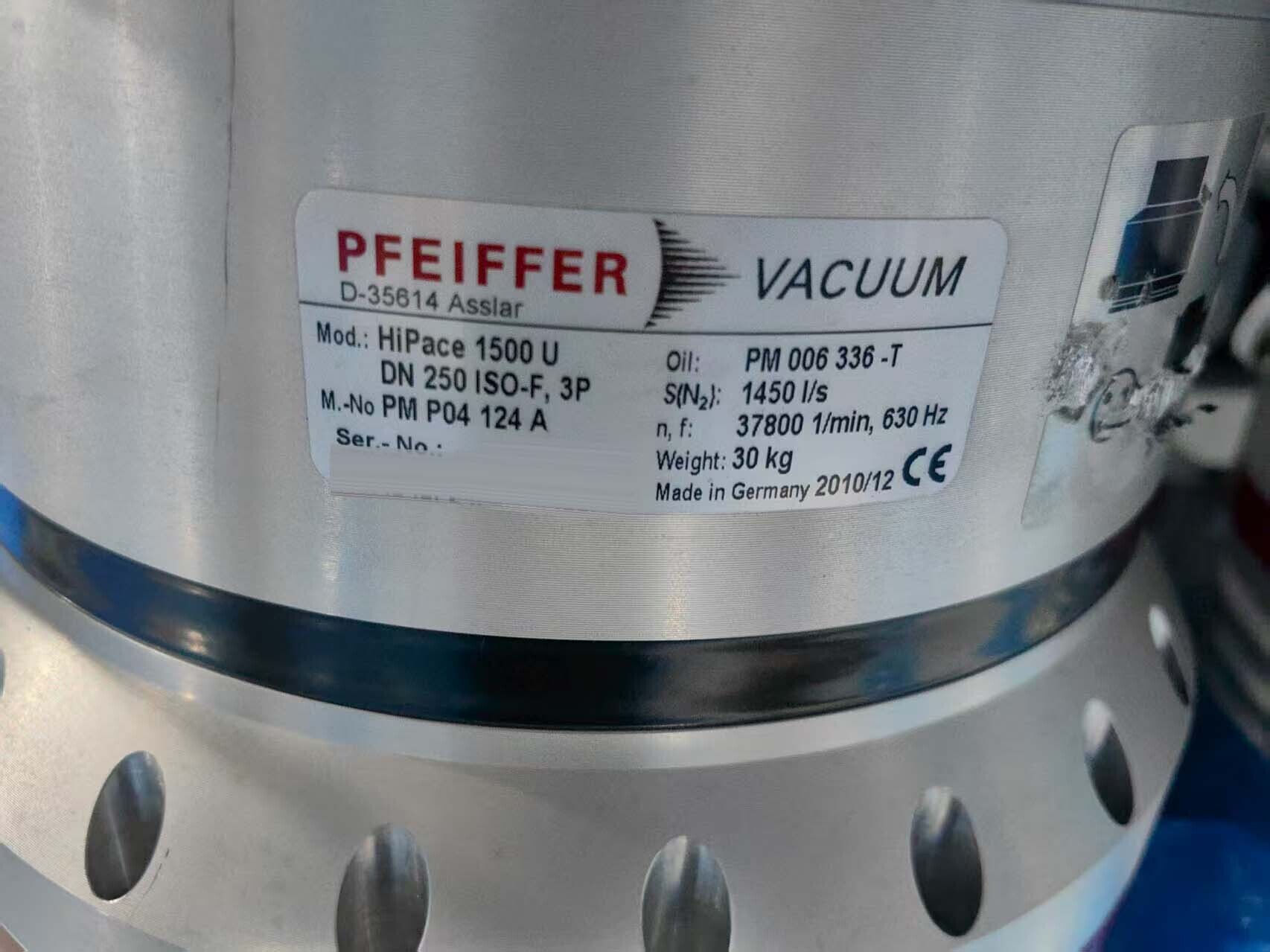 圖為 已使用的 PFEIFFER HiPace 1500U 待售