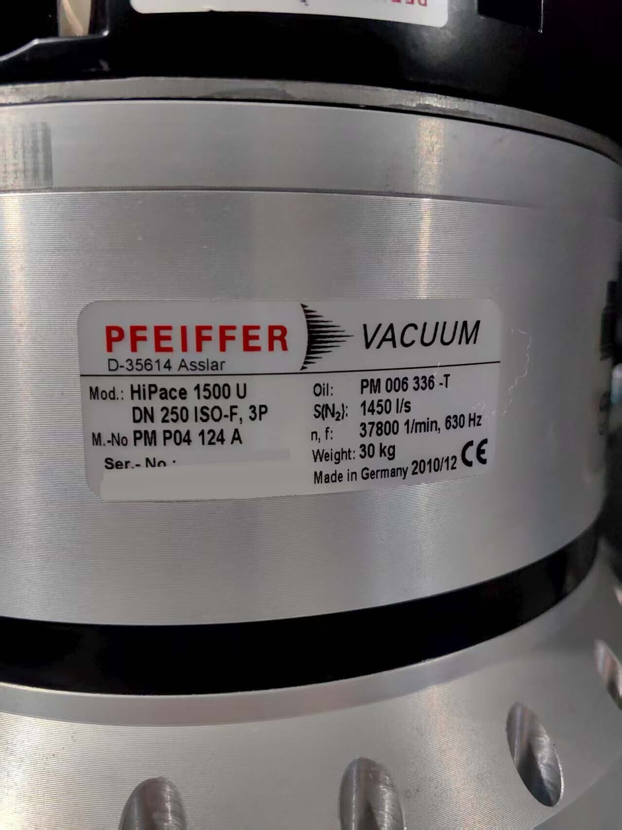 圖為 已使用的 PFEIFFER HiPace 1500U 待售