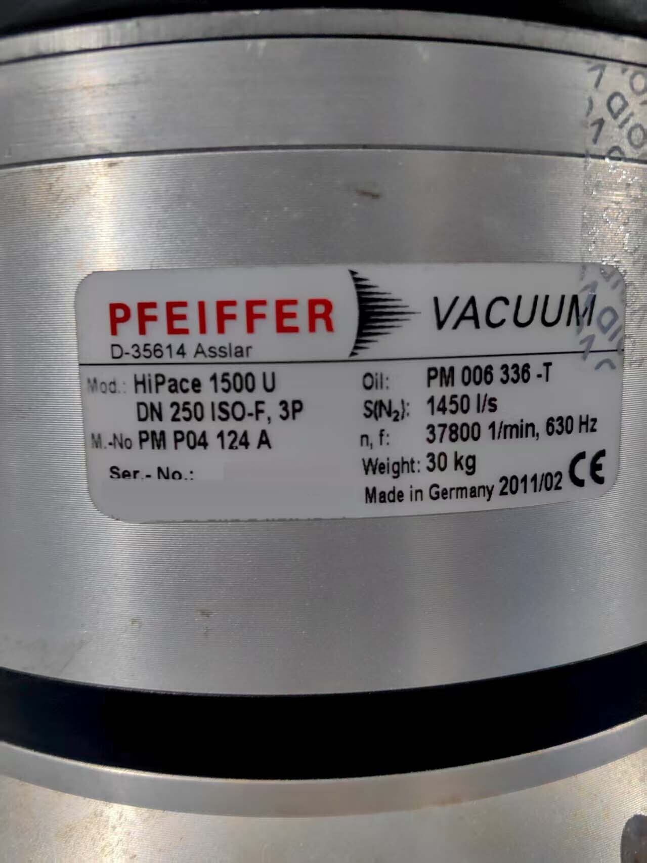 圖為 已使用的 PFEIFFER HiPace 1500U 待售