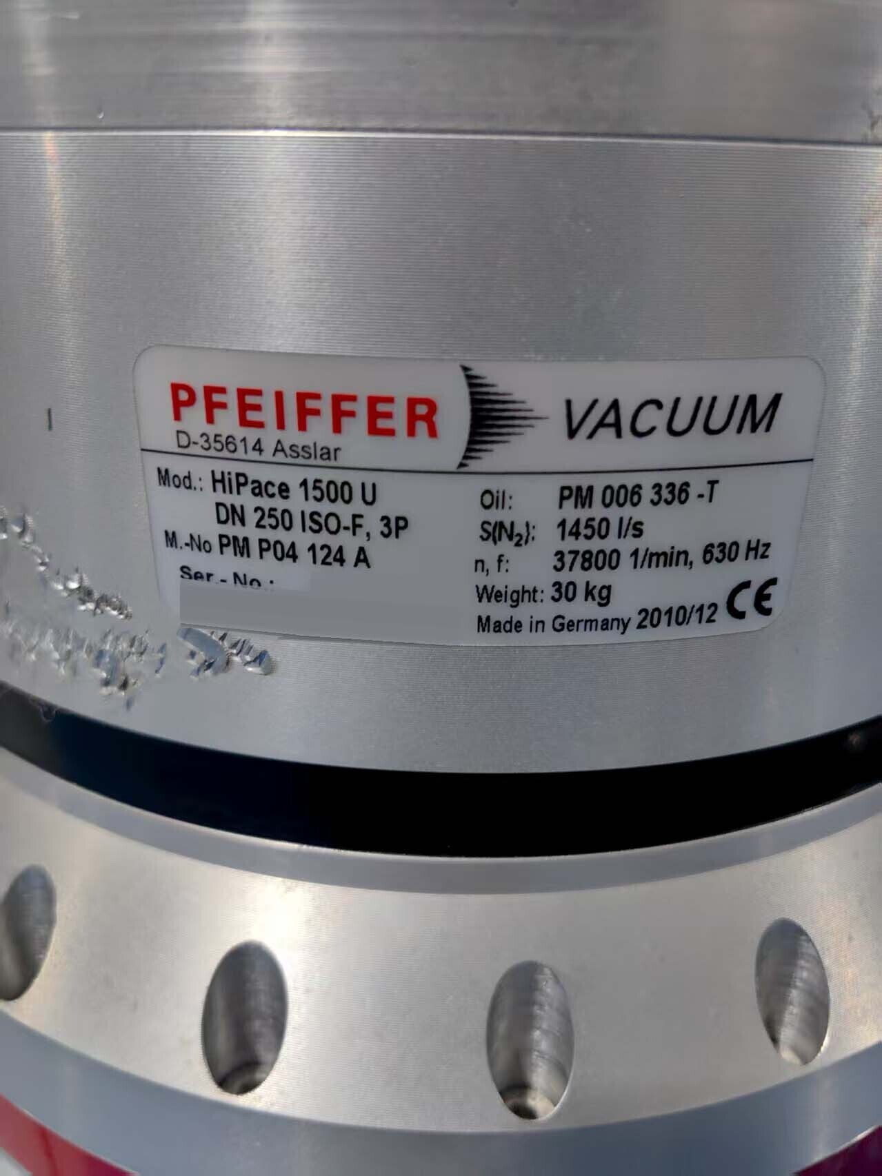 圖為 已使用的 PFEIFFER HiPace 1500U 待售