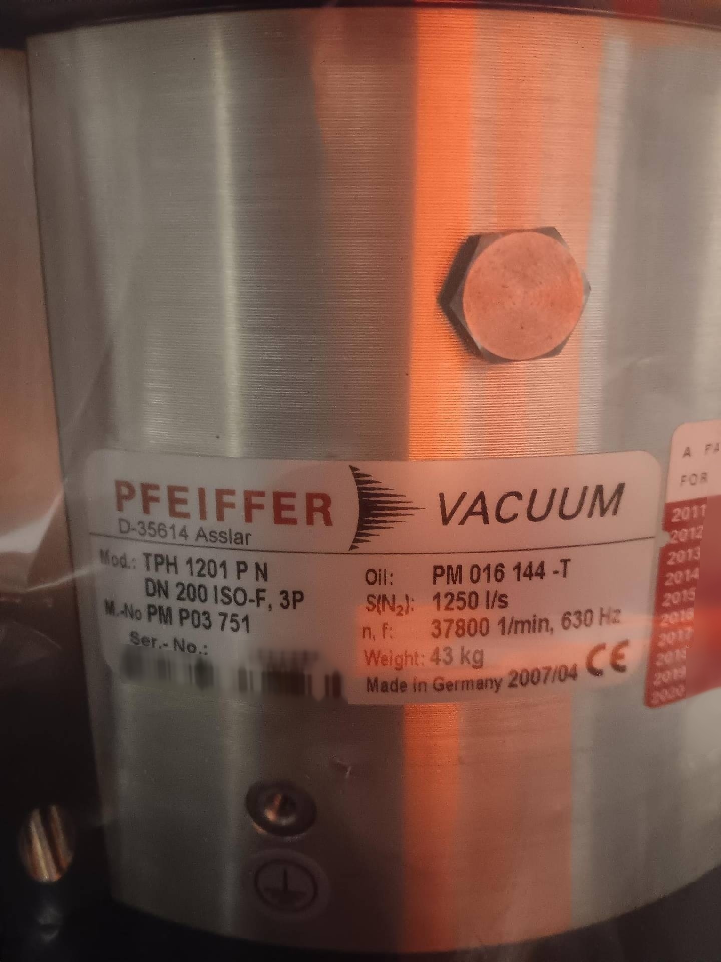 图为 已使用的 PFEIFFER TPH 1201 PN 待售