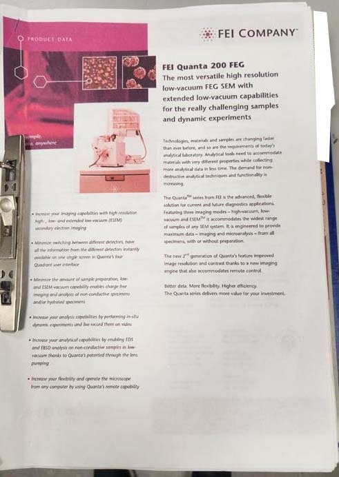 圖為 已使用的 PHILIPS / FEI Quanta 200 FEG 待售