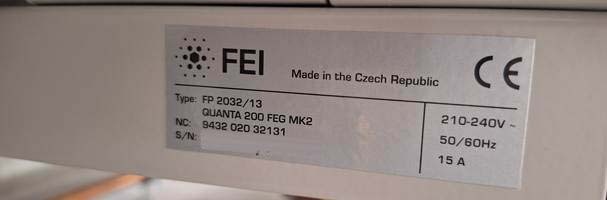 圖為 已使用的 PHILIPS / FEI Quanta 200 FEG 待售