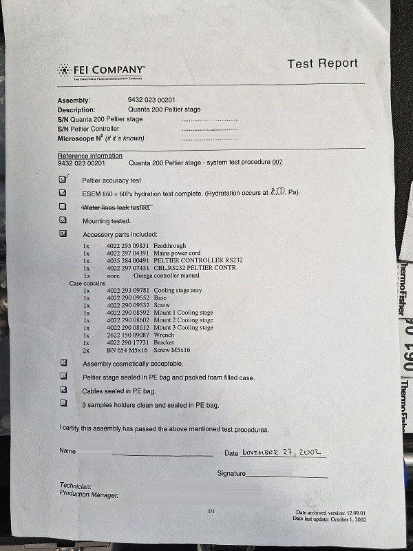 Foto Verwendet PHILIPS / FEI Quanta 200 Zum Verkauf