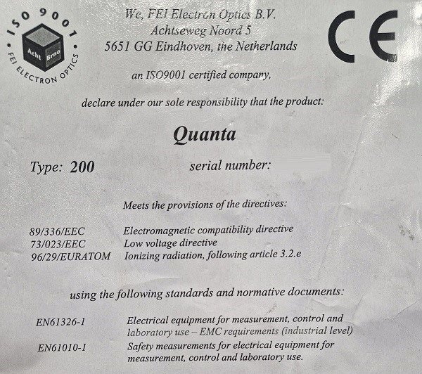 Foto Verwendet PHILIPS / FEI Quanta 200 Zum Verkauf