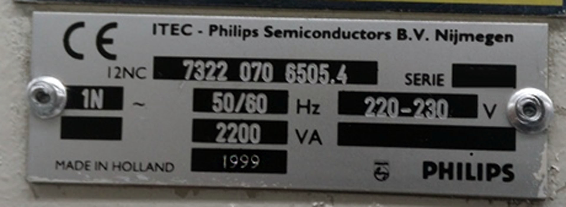 Photo Used PHILIPS / ITEC 7322 070 6505.4 For Sale