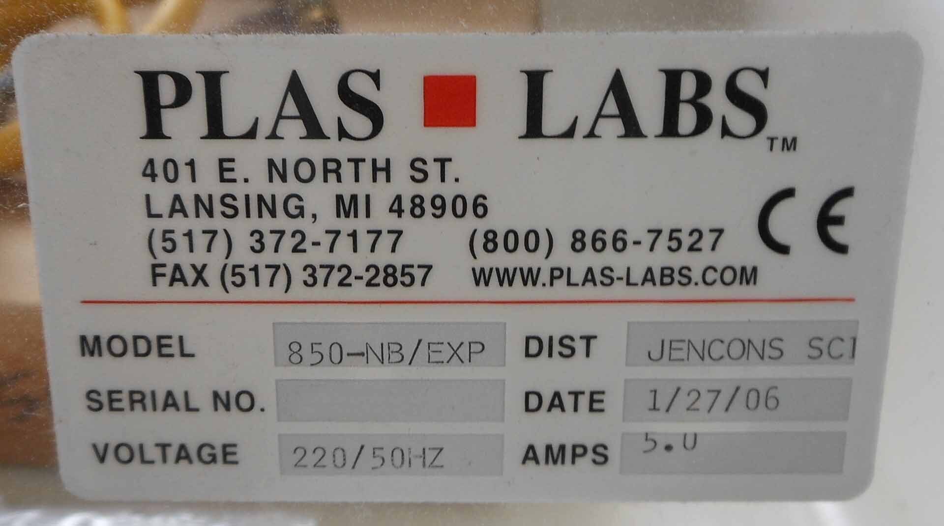 Photo Used PLAS-LABS 850-NB/EXP For Sale