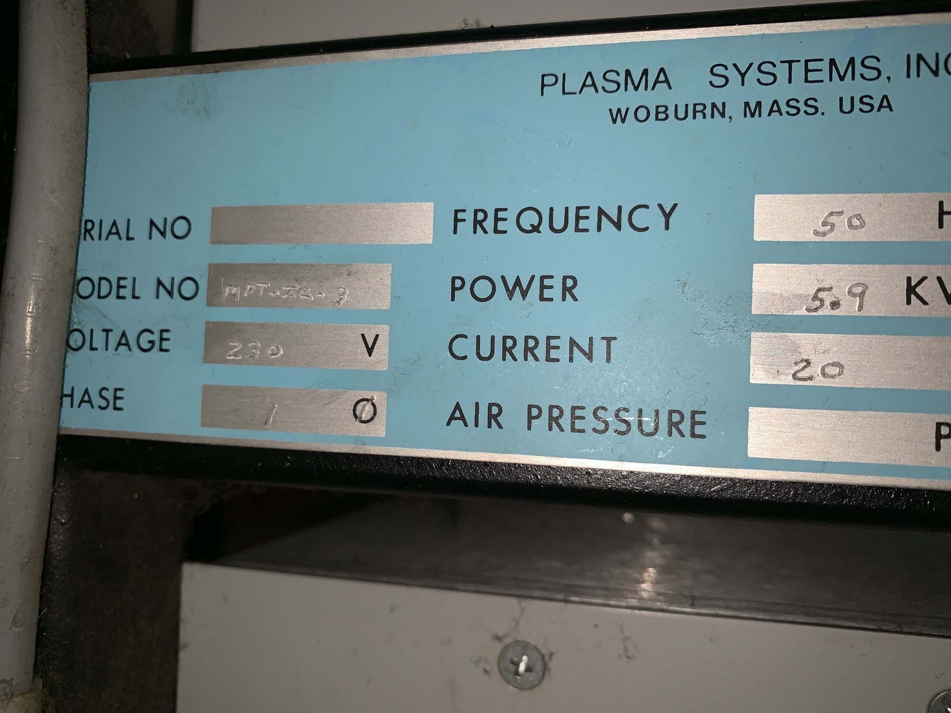圖為 已使用的 PLASMA SYSTEMS MPT-IC-3 待售