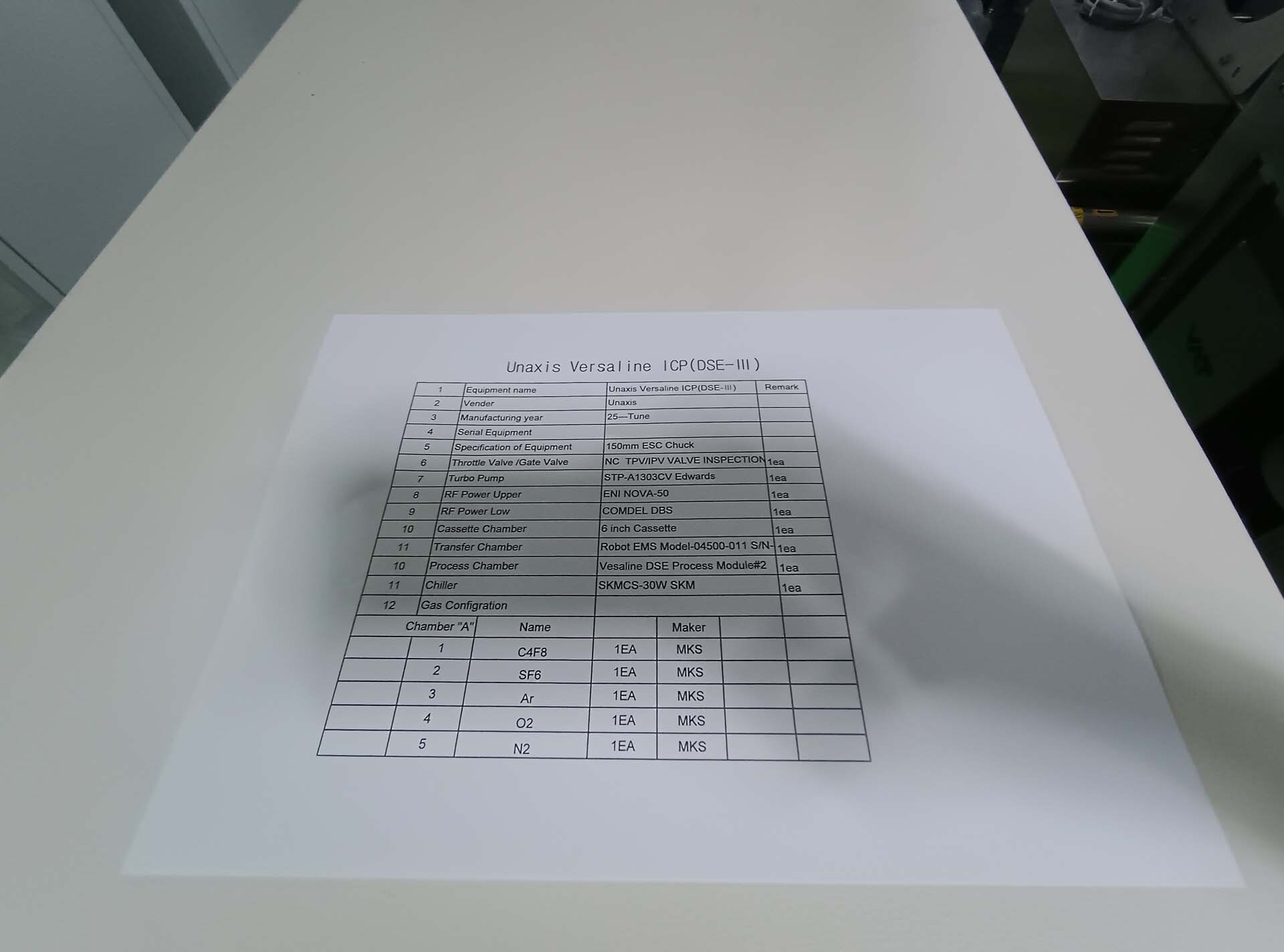 Photo Used PLASMATHERM / UNAXIS Versaline For Sale