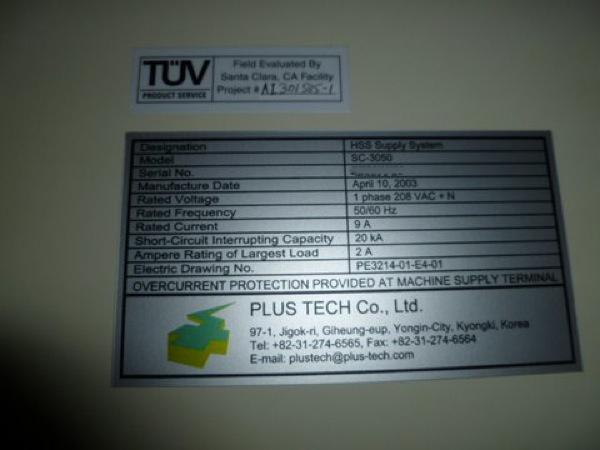 Photo Used PLUS TECH SC-3050 For Sale