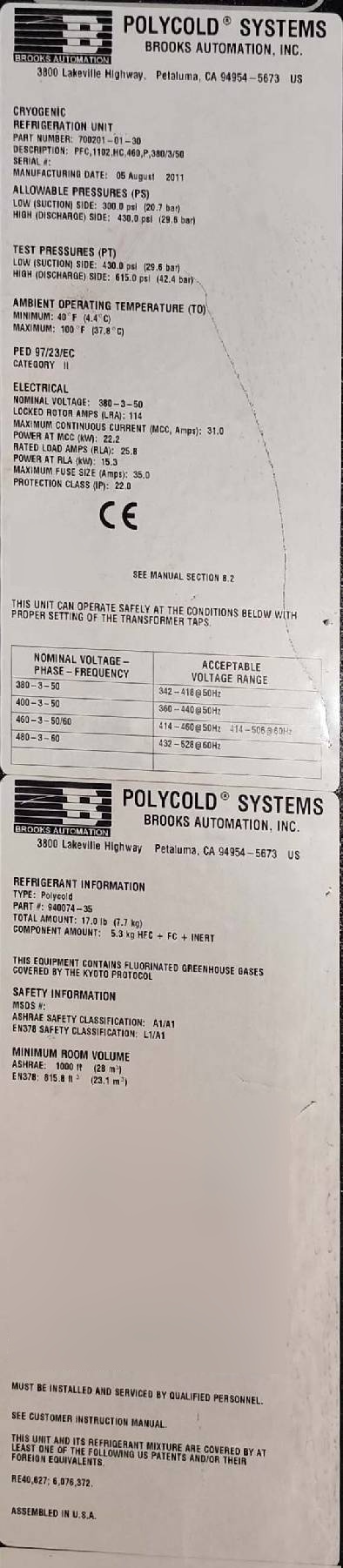 Foto Verwendet POLYCOLD PFC-1102 HC Zum Verkauf