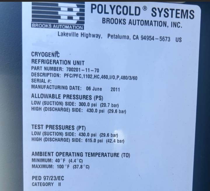 フォト（写真） 使用される POLYCOLD PFC-1102 HC 販売のために