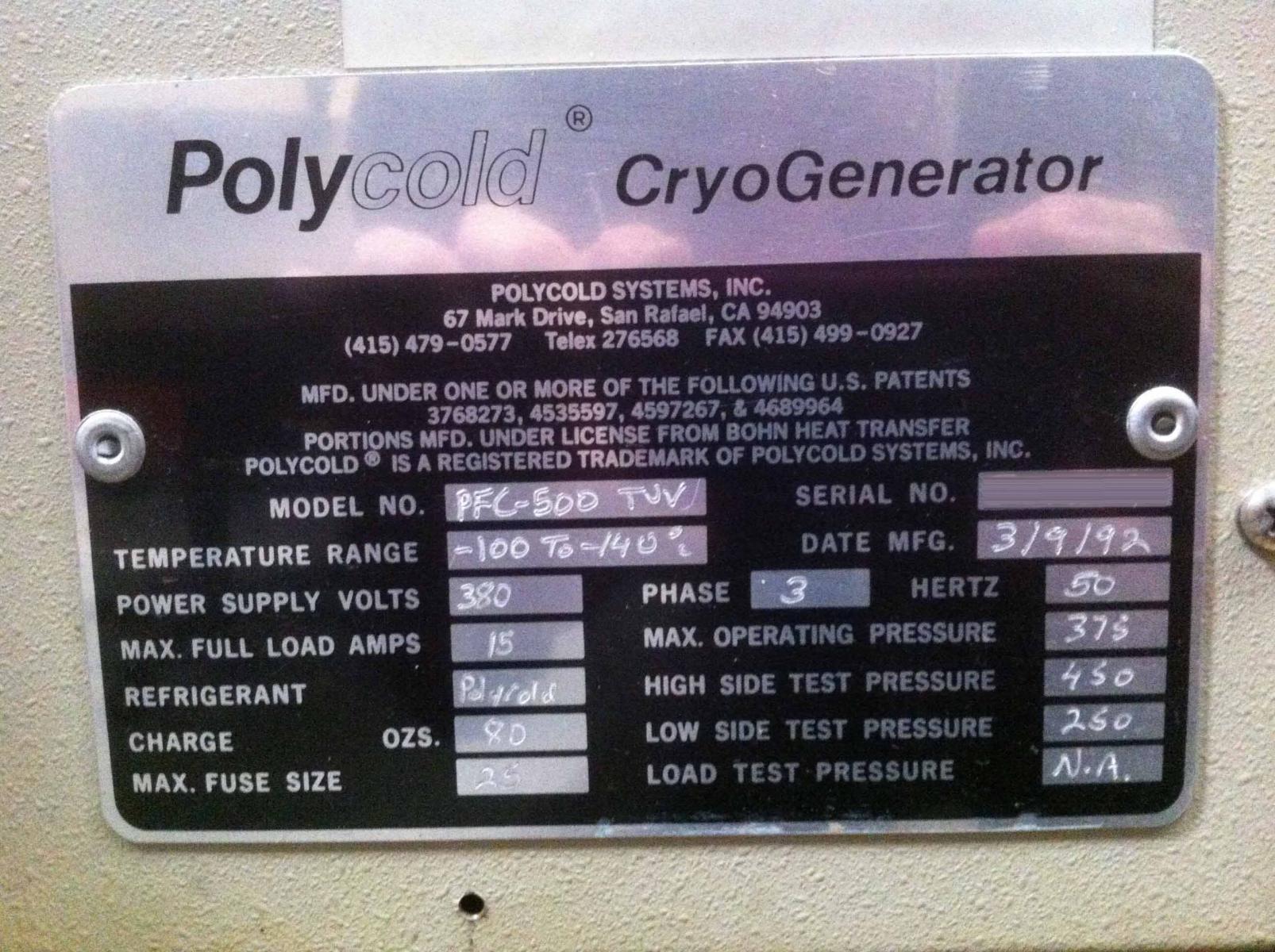 Photo Used POLYCOLD PFC 500 TUV For Sale
