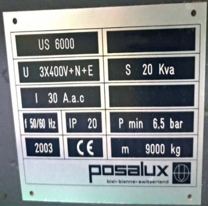 图为 已使用的 POSALUX Ultraspeed 6000 待售