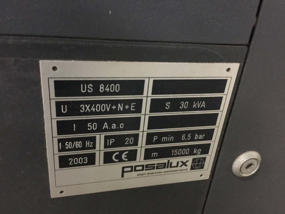 图为 已使用的 POSALUX Ultraspeed 8400 待售