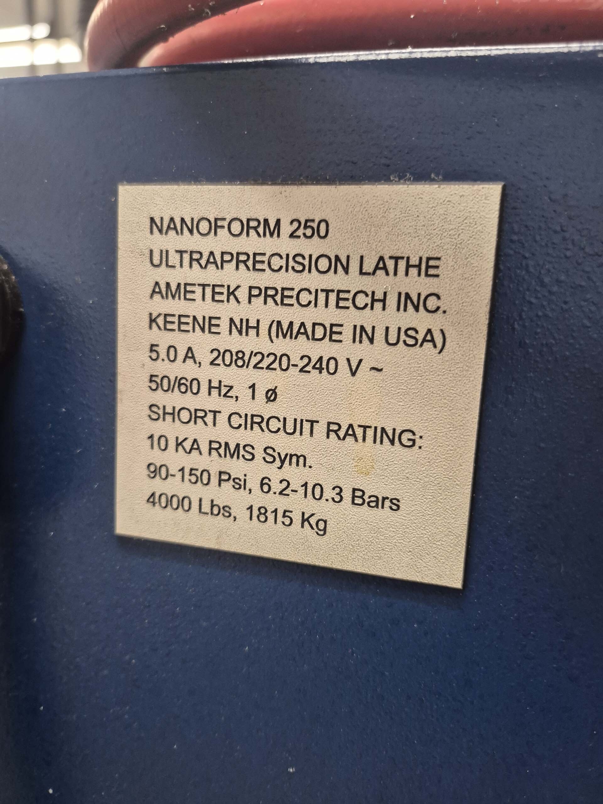 Photo Used PRECITECH NANOFORM 250 Ultra For Sale