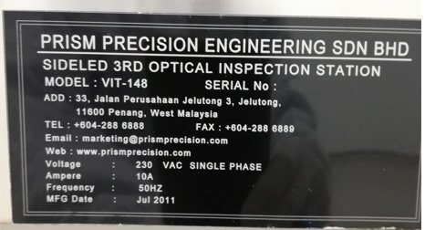 Photo Used PRISM VIT-148 For Sale