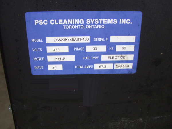 Photo Utilisé PSC CLEANING SYSTEMS INC ES523K448AST-480 À vendre