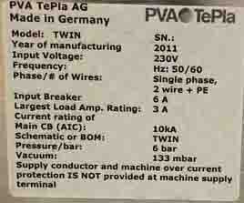圖為 已使用的 PVA TEPLA Twin 待售