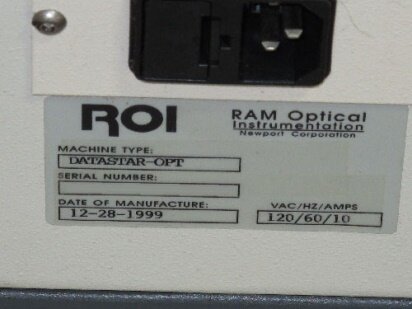 RAM OPTICAL INSTRUMENTATION DATA STAR-OPT #9023113