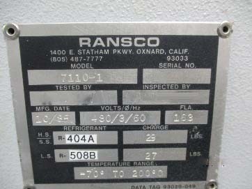 Photo Used RANSCO 7110-1 For Sale