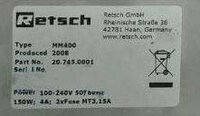 Photo Used RETSCH MM400 For Sale