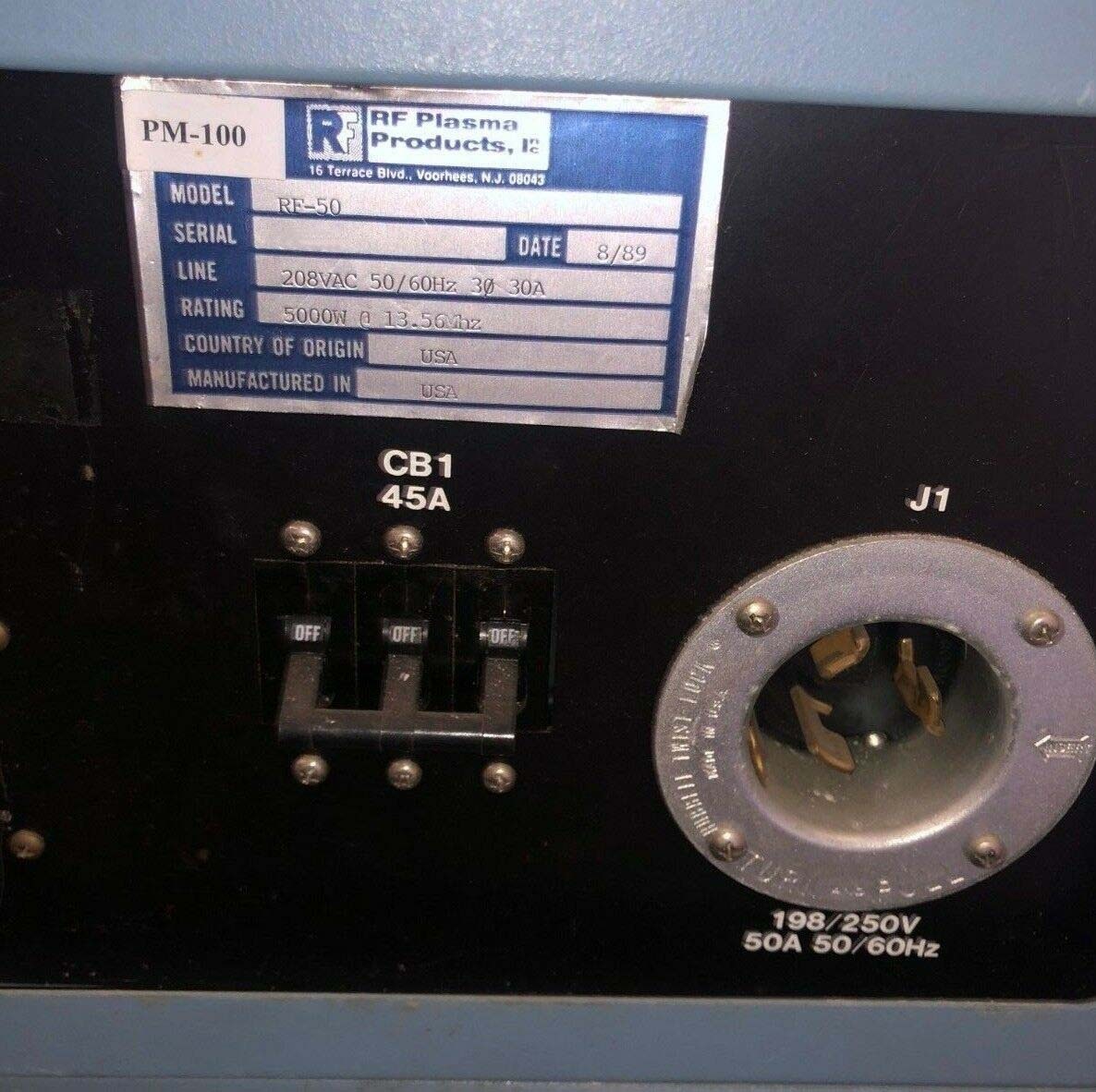 Photo Used RF PLASMA PRODUCTS RF-50 For Sale