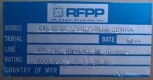 Photo Used RFPP RF30SWC For Sale