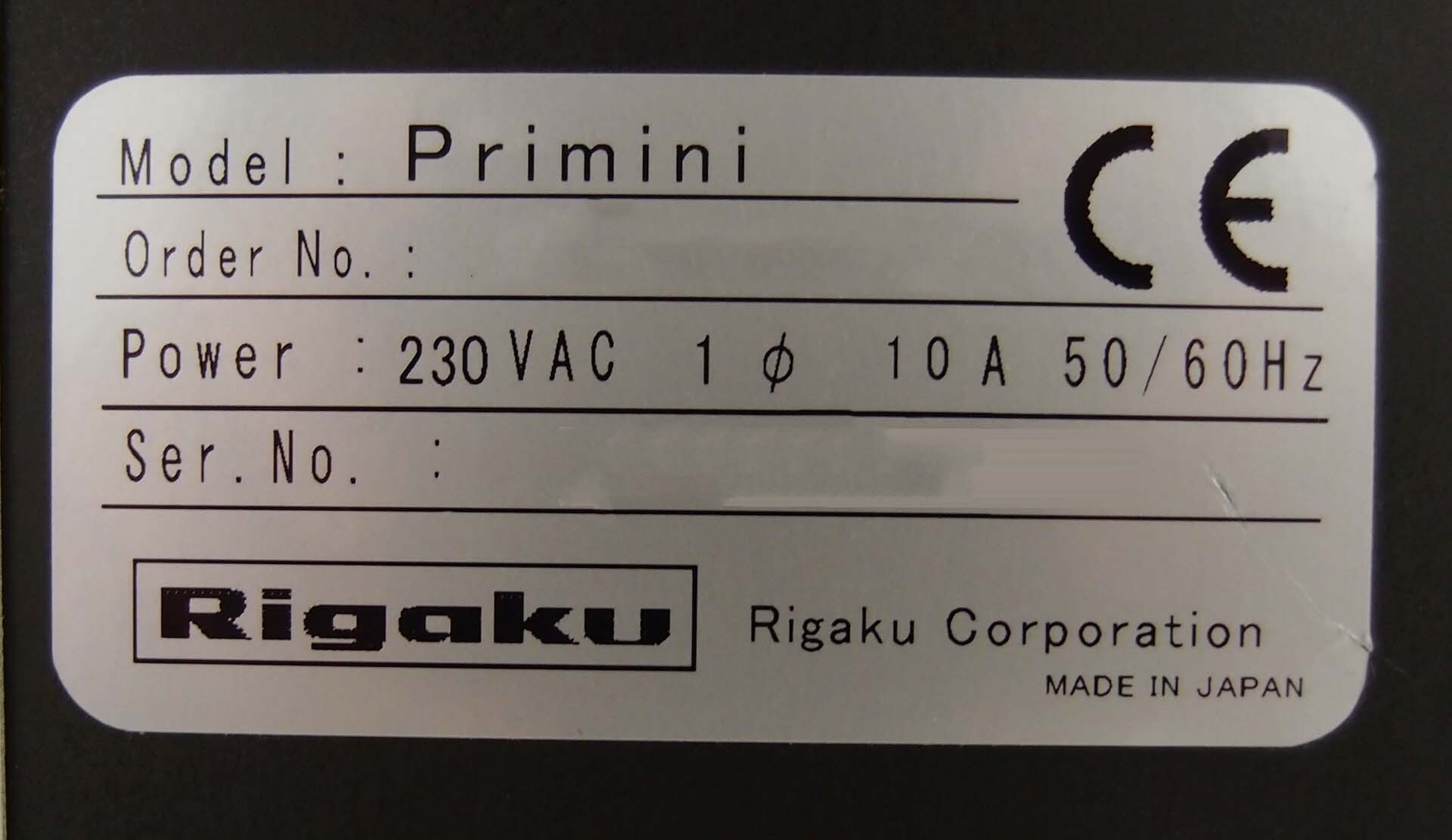 图为 已使用的 RIGAKU Primini 待售