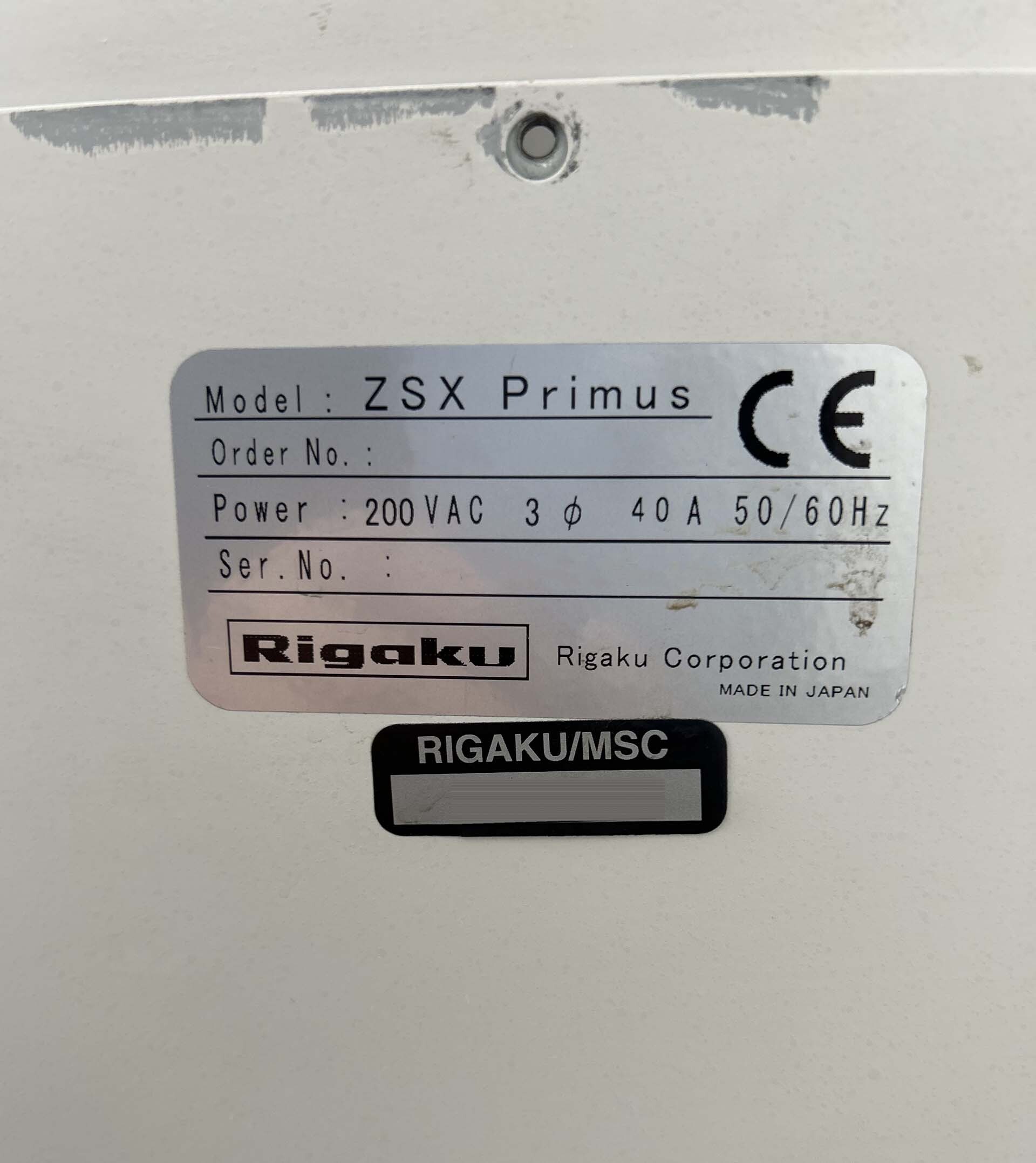 Photo Used RIGAKU ZSX Primus For Sale
