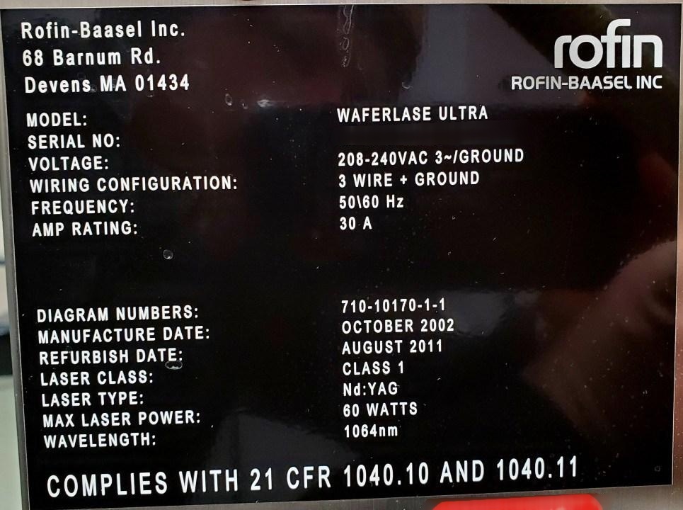 フォト（写真） 使用される ROFIN-BAASEL Waferlase Ultra 販売のために
