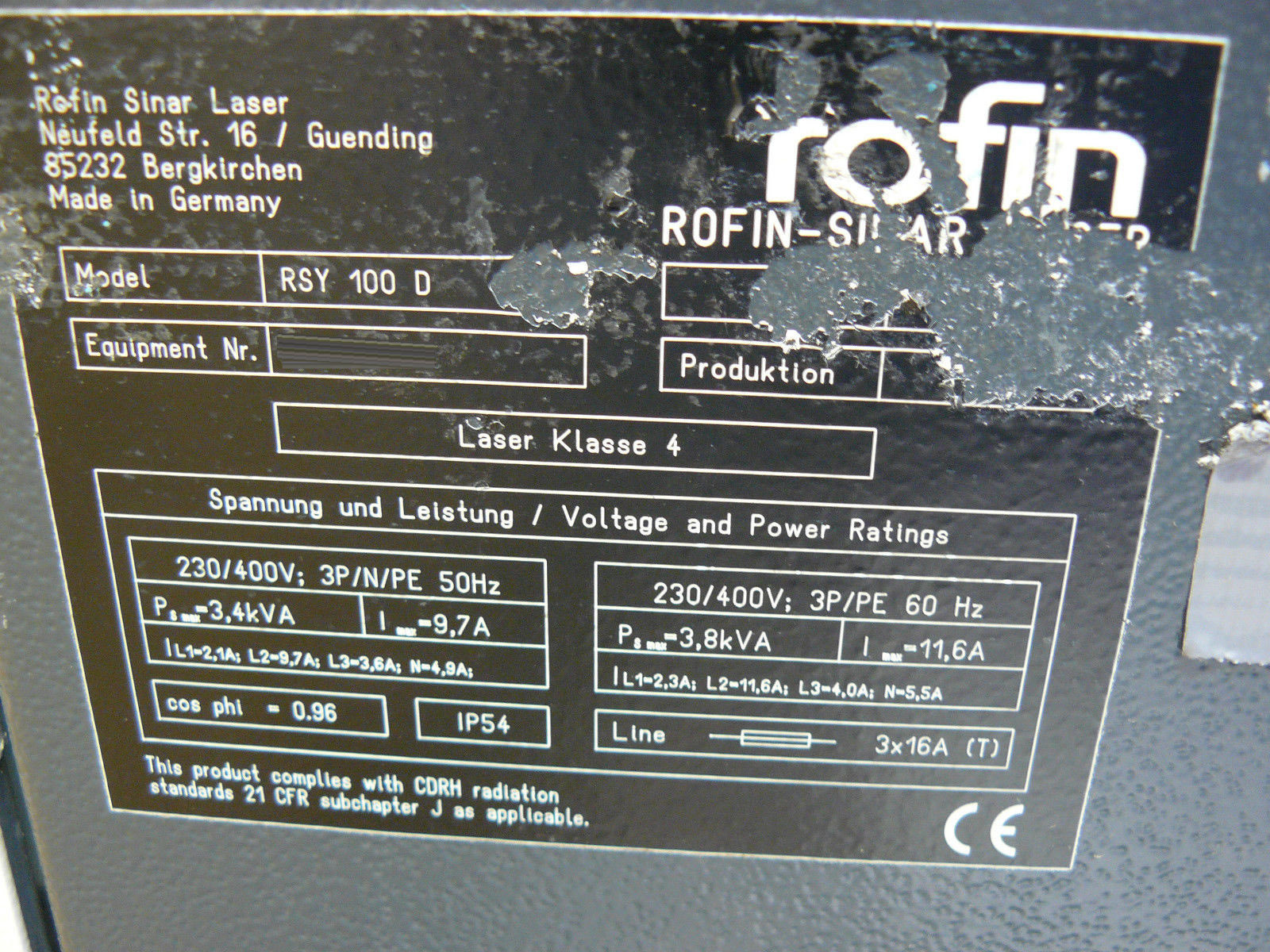 Foto Verwendet ROFIN SINAR Powerline 100D Zum Verkauf