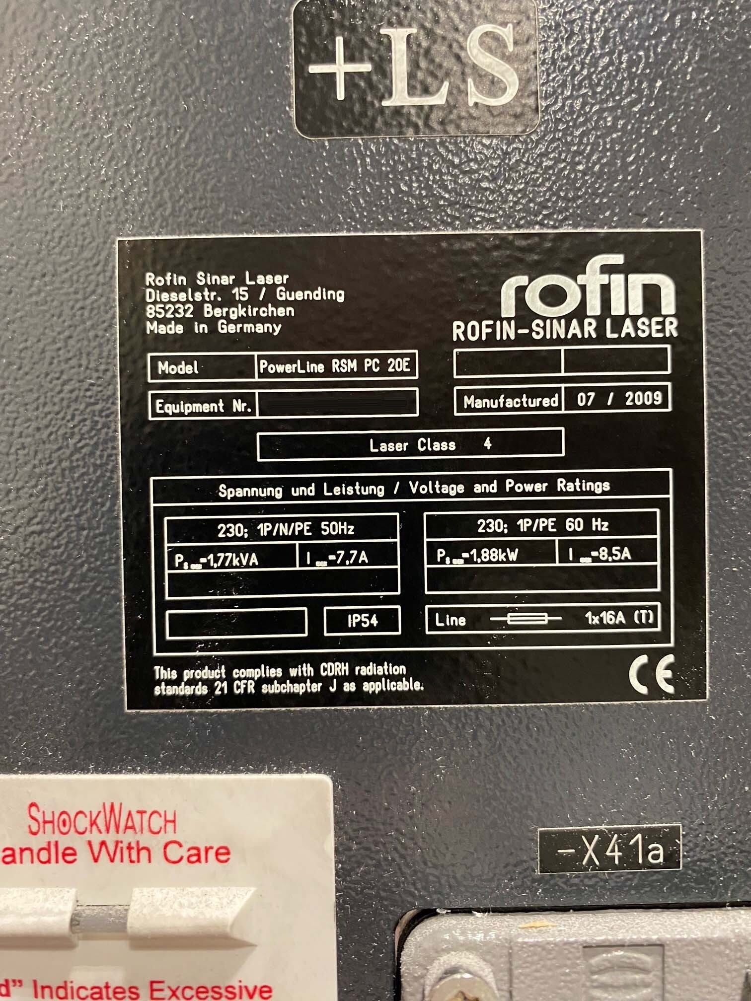 Photo Used ROFIN SINAR PowerLine RSM PC 20E For Sale